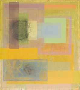 Menhir (Yellow)  mixed media on panel  27 x 24  $2600  2014