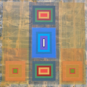 Liminal Icon (Prayer Flags) 48 x 48 mixed media on canvas $6000 2019
